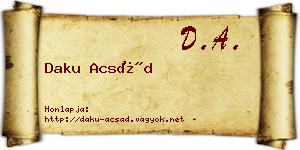 Daku Acsád névjegykártya